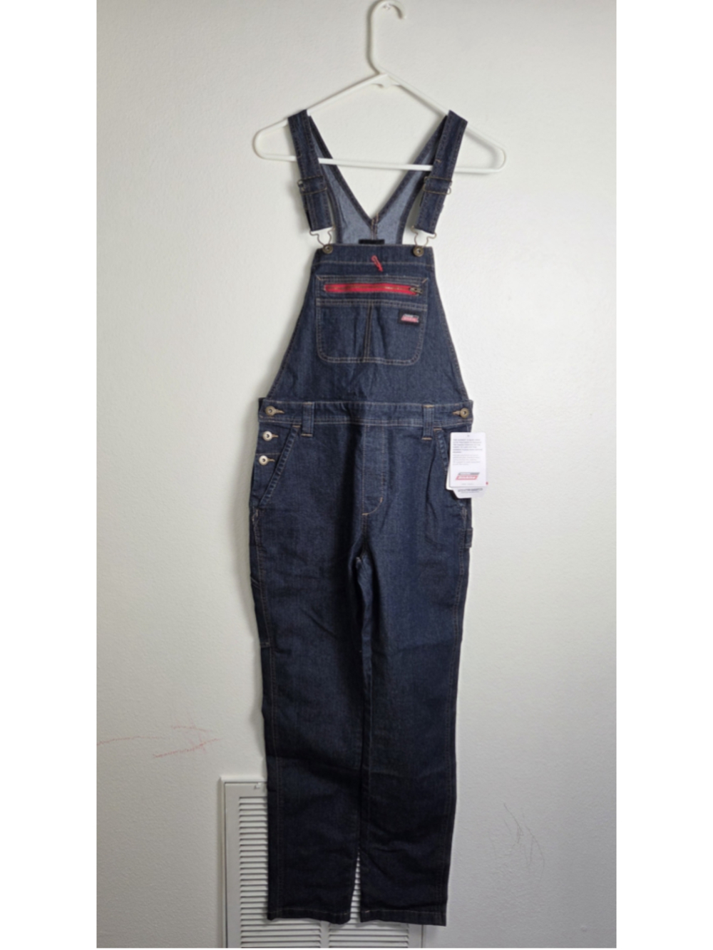 Women's Dickies Denim Bib Flex Overalls in Blue Size XS